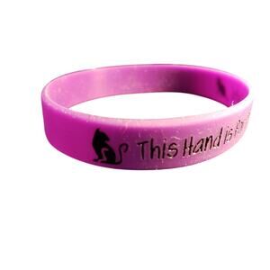 Dark Purple "This Hand Is For Petting Cats" Silicone Bracelet, Rubber Wristband
